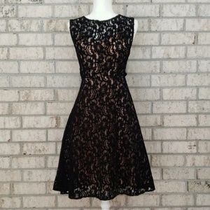 Tracy Reese Black Lace Fit and Flare Dress